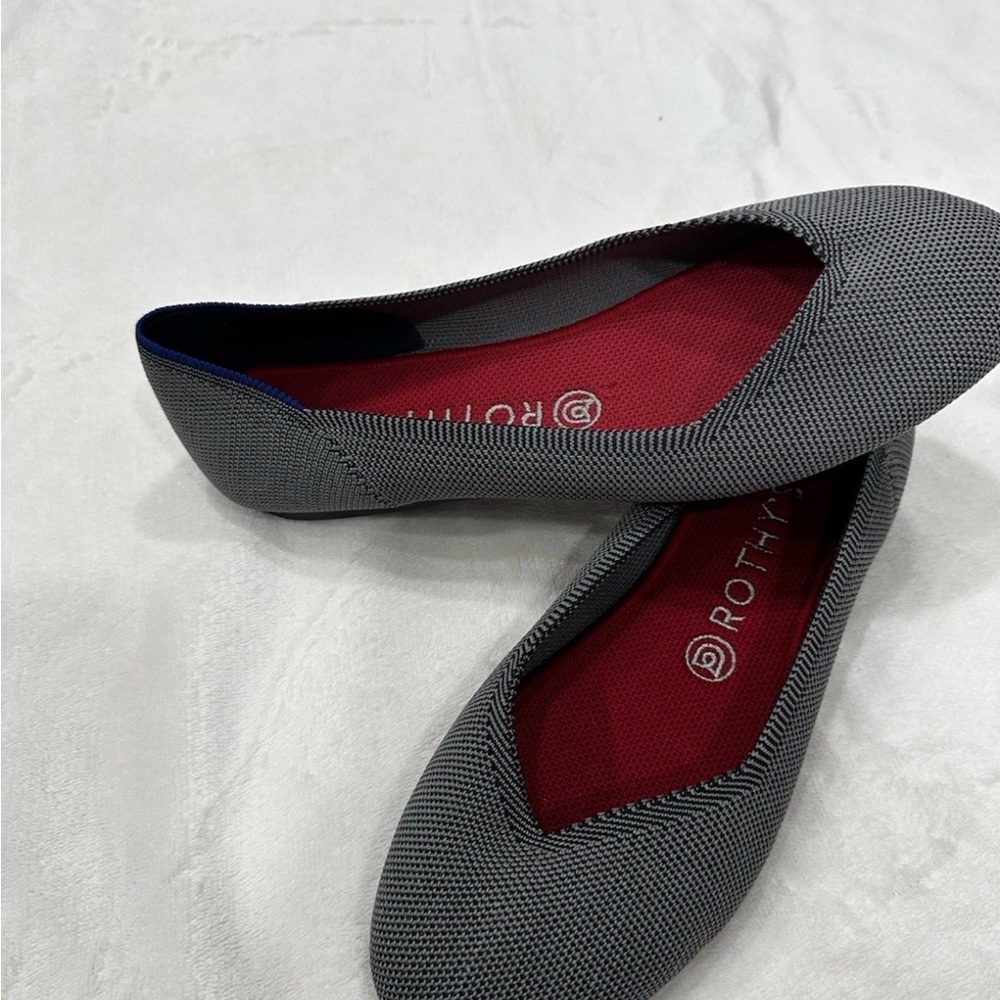 Rothy's Flats Womens Size 8 The Ballet Charcoal Knit Round Toe Casual Slip On